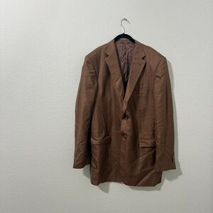 Ermenegildo Zegna Trofeo Silk Brown Glen Plaid Blazer 56L (IT)/46L (US)